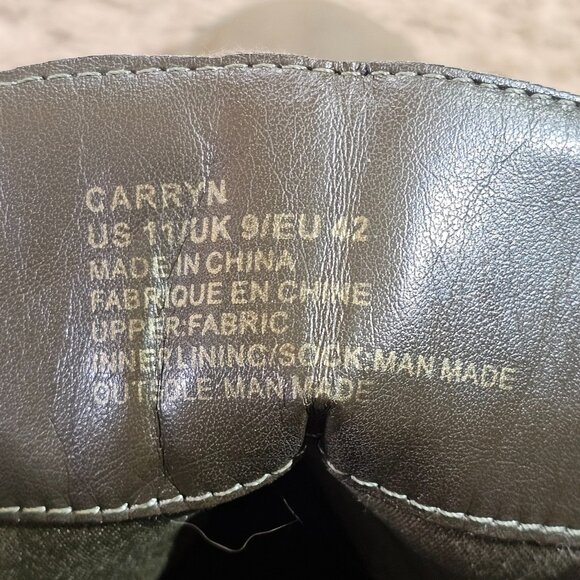 Carryn Lace Up Ankle Boots Womens 11 Olive Green Suede 2.5 Inch Block Heel - Picture 7 of 7